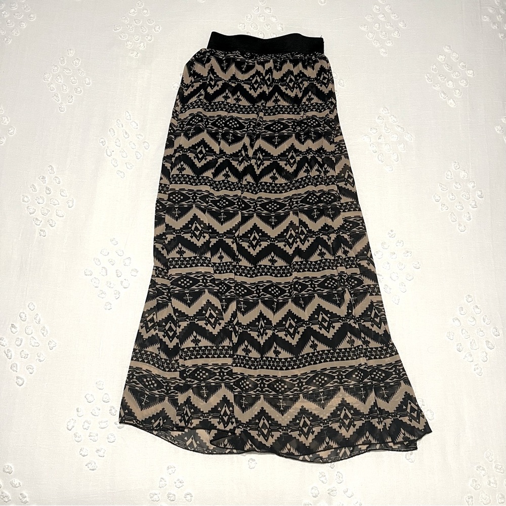 Tribal Print Maxi Skirt